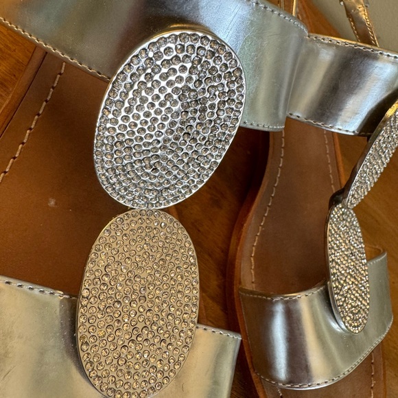KATE SPADE Silver Sandals with Rhinestones Size 9.5m - Picture 4 of 6
